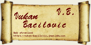 Vukan Bačilović vizit kartica